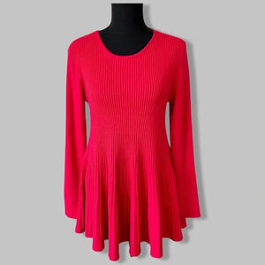 Two Twenty Five Red Ribbed Sweater  Dress